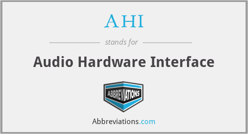 AHI - Audio Hardware Interface