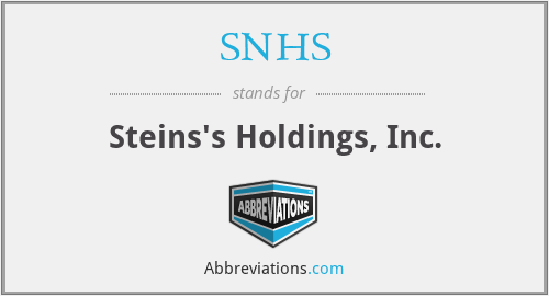 SNHS - Steins's Holdings, Inc.