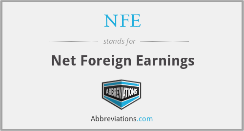 NFE - Net Foreign Earnings