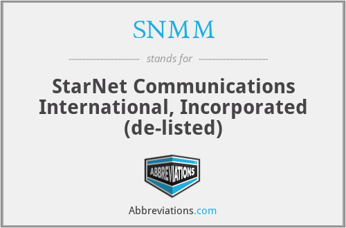 SNMM - StarNet Communications International, Incorporated (de-listed)