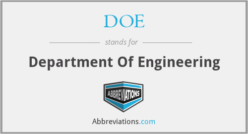 DOE - Department Of Engineering