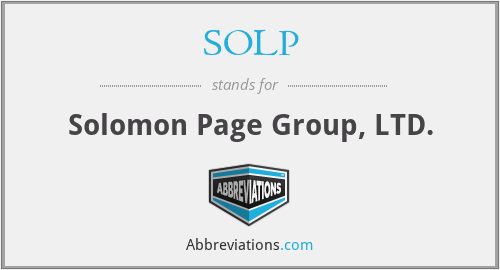 SOLP - Solomon Page Group, LTD.
