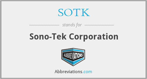 SOTK - Sono-Tek Corporation
