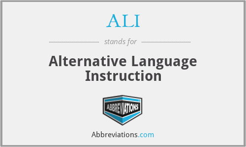 ALI - Alternative Language Instruction