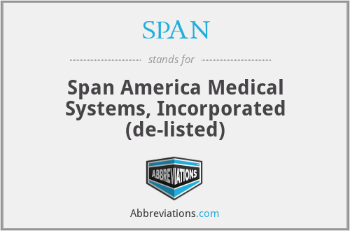 SPAN - Span America Medical Systems, Incorporated (de-listed)
