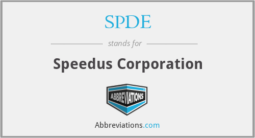 SPDE - Speedus Corporation