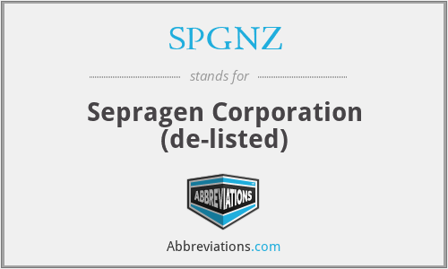 SPGNZ - Sepragen Corporation (de-listed)