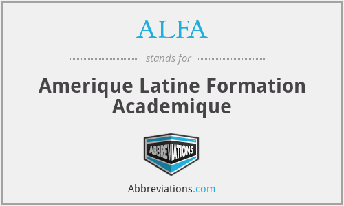 ALFA - Amerique Latine Formation Academique