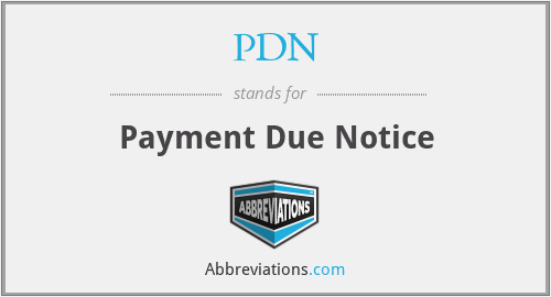 PDN - Payment Due Notice