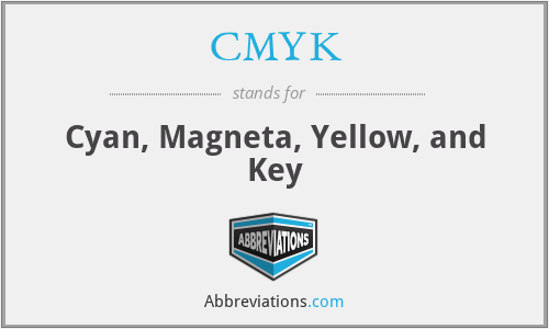 CMYK - Cyan, Magneta, Yellow, and Key