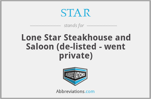 STAR - Lone Star Steakhouse and Saloon (de-listed - went private)