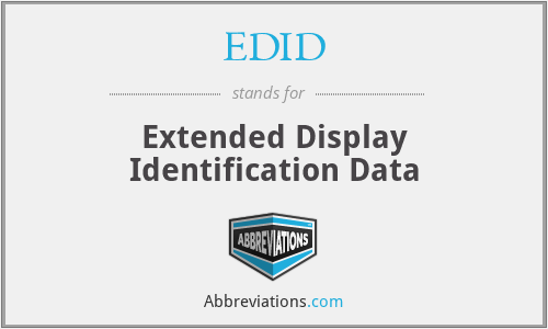 EDID - Extended Display Identification Data