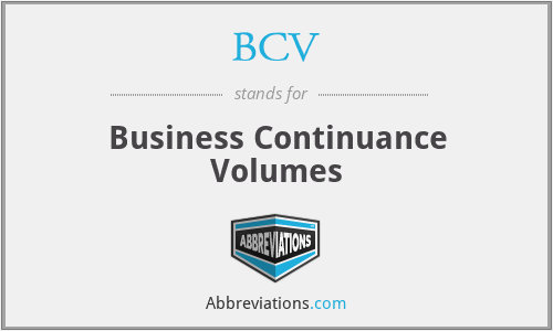 BCV - Business Continuance Volumes