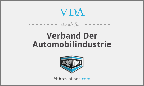 VDA - Verband Der Automobilindustrie