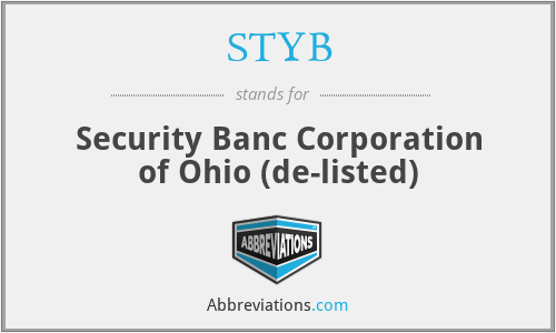 STYB - Security Banc Corporation of Ohio (de-listed)