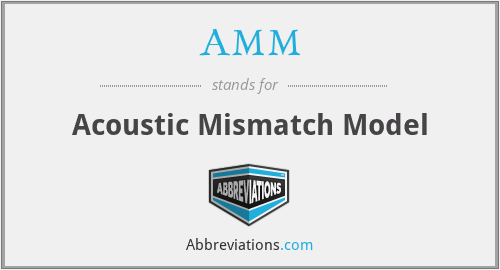 AMM - Acoustic Mismatch Model
