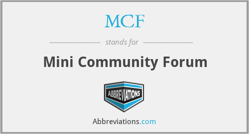 MCF - Mini Community Forum