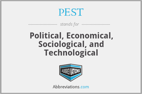 PEST - Political, Economical, Sociological, and Technological