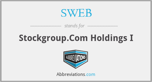 SWEB - Stockgroup.Com Holdings I