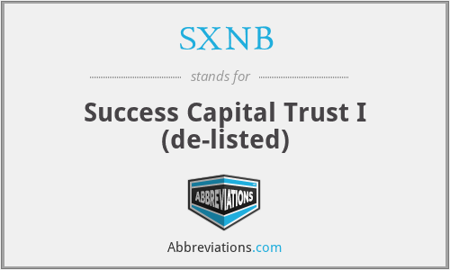 SXNB - Success Capital Trust I (de-listed)
