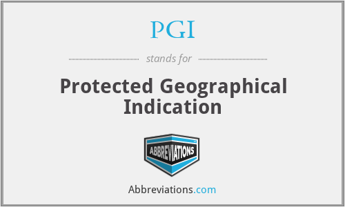PGI - Protected Geographical Indication