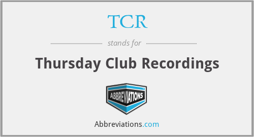 TCR - Thursday Club Recordings