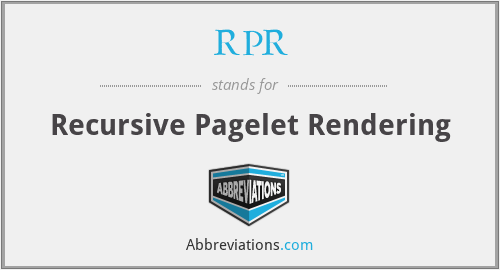 RPR - Recursive Pagelet Rendering