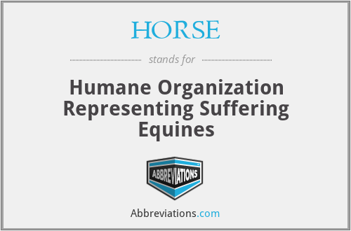 HORSE - Humane Organization Representing Suffering Equines