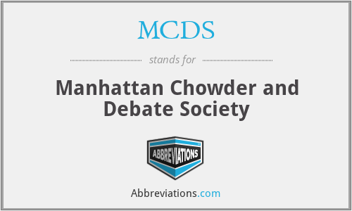 MCDS - Manhattan Chowder and Debate Society