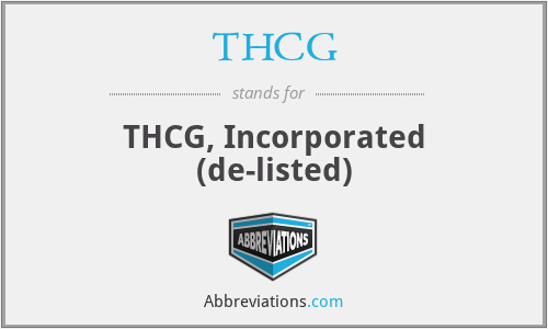 THCG - THCG, Incorporated (de-listed)