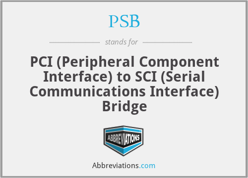 PSB - PCI (Peripheral Component Interface) to SCI (Serial Communications Interface) Bridge