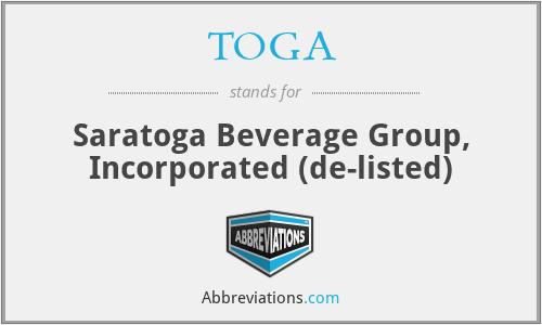 TOGA - Saratoga Beverage Group, Incorporated (de-listed)