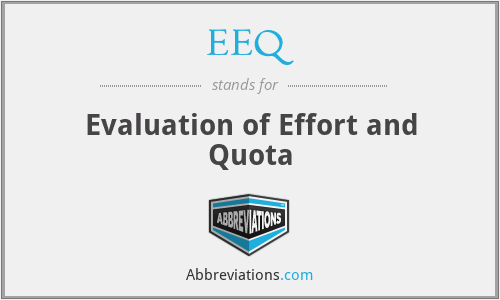 EEQ - Evaluation of Effort and Quota