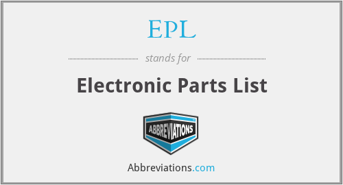 EPL - Electronic Parts List