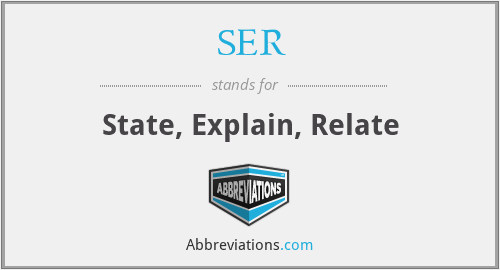 SER - State, Explain, Relate