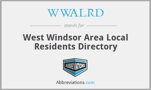 WWALRD - West Windsor Area Local Residents Directory