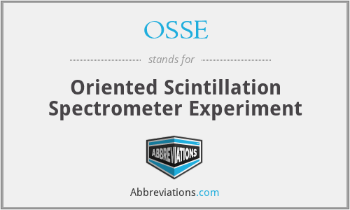 OSSE - Oriented Scintillation Spectrometer Experiment