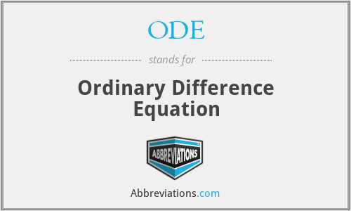 ODE - Ordinary Difference Equation