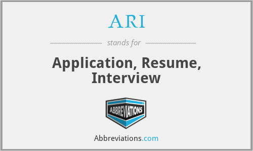 ARI - Application, Resume, Interview