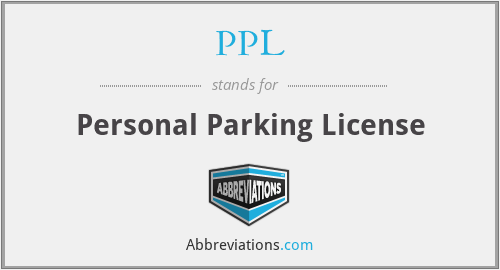 PPL - Personal Parking License