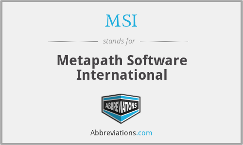 MSI - Metapath Software International