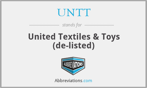 UNTT - United Textiles & Toys (de-listed)