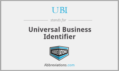 UBI - Universal Business Identifier