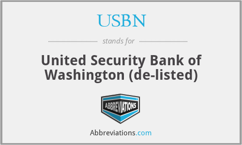 USBN - United Security Bank of Washington (de-listed)