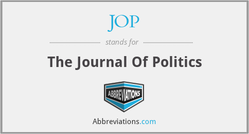 JOP - The Journal Of Politics