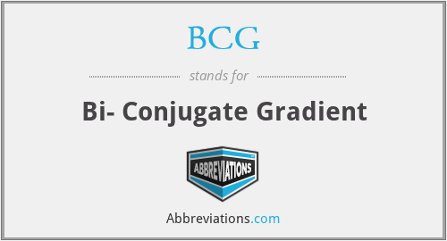 BCG - Bi- Conjugate Gradient