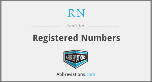 RN - Registered Numbers