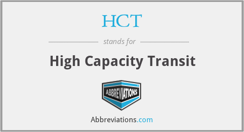HCT - High Capacity Transit