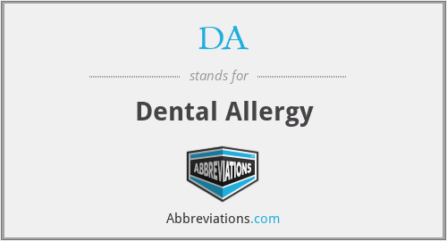 DA - Dental Allergy