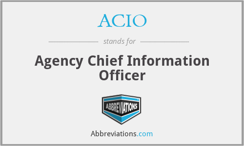 ACIO - Agency Chief Information Officer